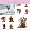 Novo Chegada Ornamento Decorativo Acrílico Pendurado Bota de Cowboy Personalizada Para Carro Sela Chaveiro Pingente Estilo Vintage