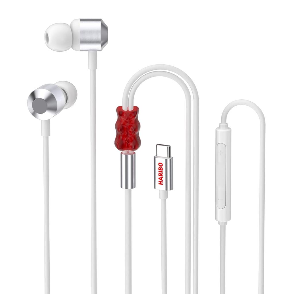 DCHK Gummy Bear Wired Earphones USB-C Microphone 10mm Driver iPhone Xperia
