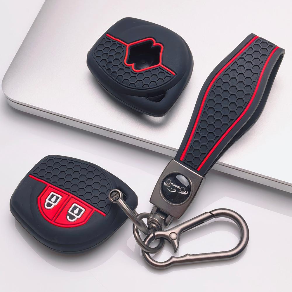 Silicone Remote Key Cover for Suzuki Swift Alto Jimny SX4 Vitara Ignis Celerio Dzire Ertiga with Keychain Shockproof Non Slip Grip Key Fob Protector