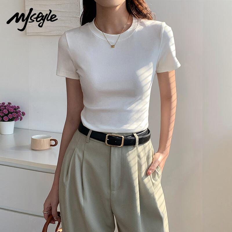 MJ STYLE Women's Crew Neck Slim Fit T-Shirt