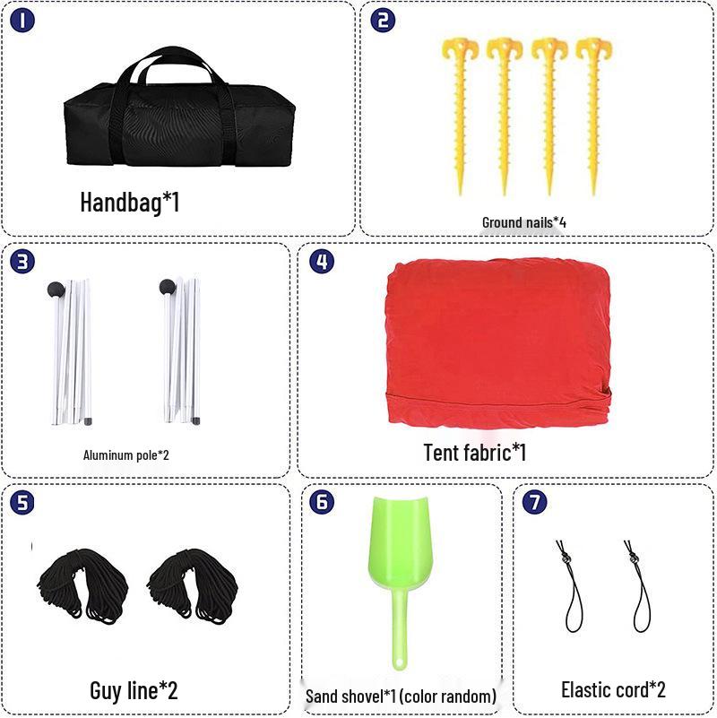 Portable Outdoor Sunshade Canopy: Beach Tent & Cooling Shelter for Camping & Fishing