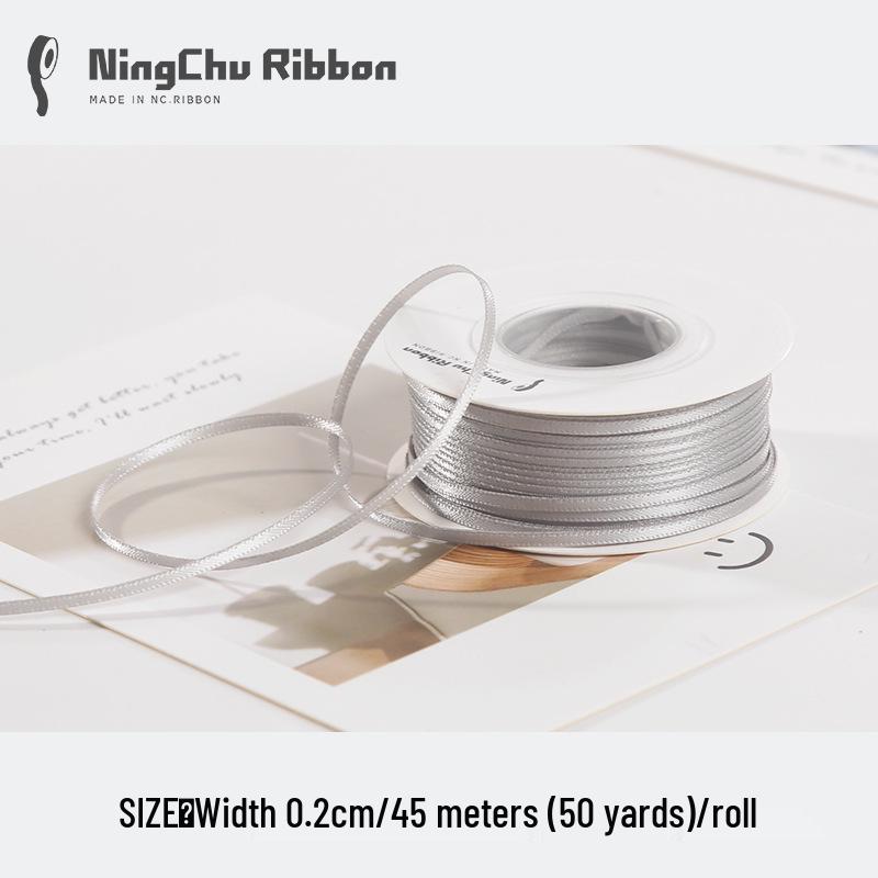 2mm Double-Sided Satin Ribbon Bookmark for Wedding Bows and Gift Wrapping