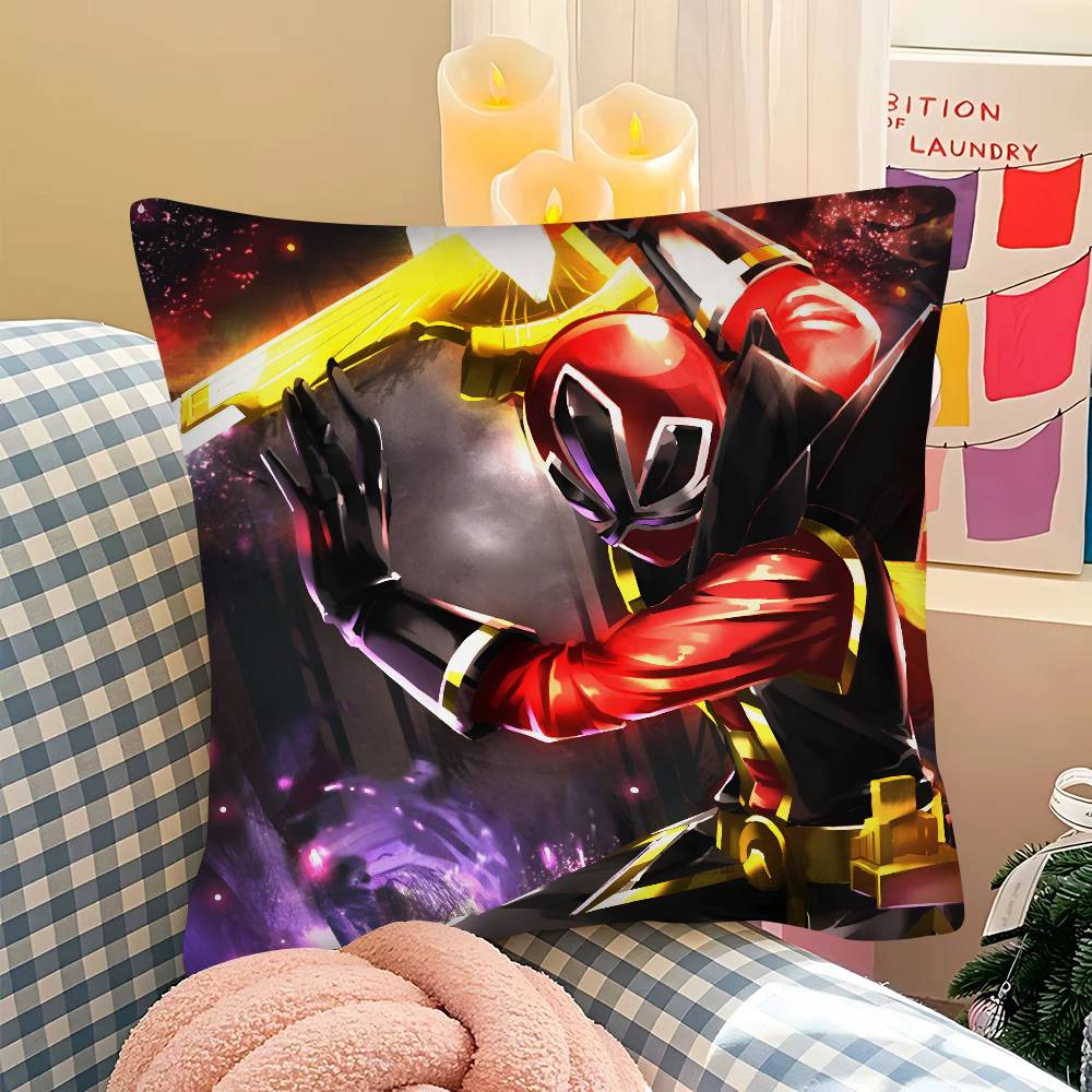 

Мультяшная наволочка Power Rangers Samurai Квадратная подушка Спальня Диван Досуг Комфортная подушка Автомобиль Гостиная Украшение дома 16x16Inch