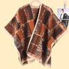Simple ink painting shawl women with high-end fashion cape jacket autumn and winter high-end imitation cashmere scarf