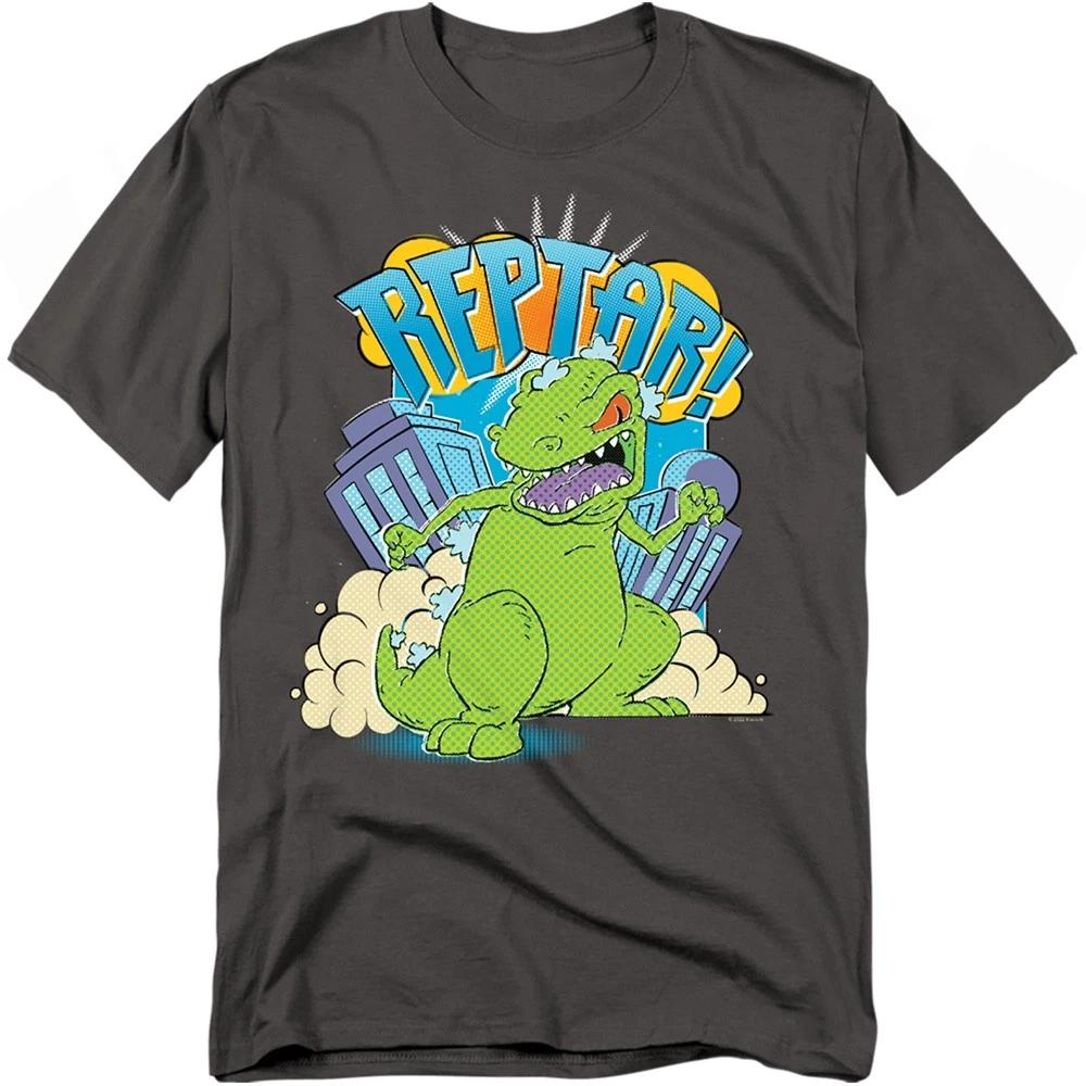 Rugrats - Reptar Stomp - Unisex Short Sleeve Children s T-shirt - Gray 140