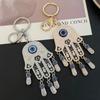 2024 New European Vintage Personality Fashion Keychains Metal Turkish Blue Eye Key Chain Car Keyring Charm Women Bag Accessories