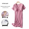 Modern Mom Summer Thin Nursing Nightgown with Chest Pads
