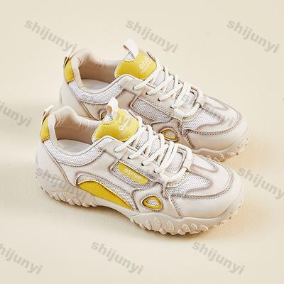 Fashion Women's Platform Sneakers 2025 Spring New Breathable Comfortable Running Shoes Height Increase Fashion Cross Tied Casual Shoes