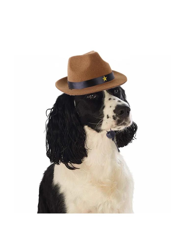 Pet Dog Cowboy Hat Headgear Cat Funny Headwear Outdoor Adjustable Dog Caps Performance Photo Props Cosplay Accessories