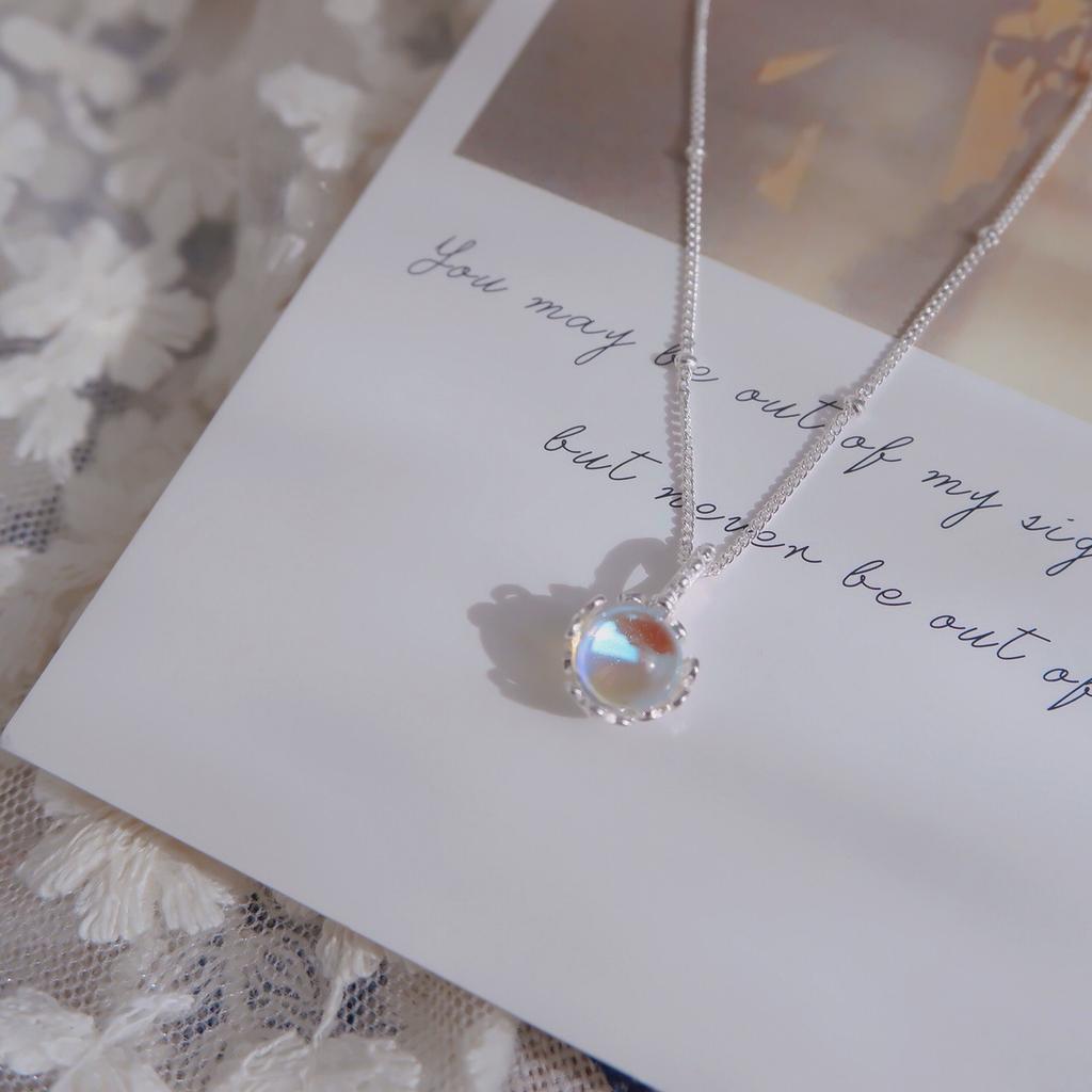 Moonstone Necklace Women'S Niche Light Luxury High-End Design Sense Versatile Ins Water Drop Necklace Jewelry Women Quality