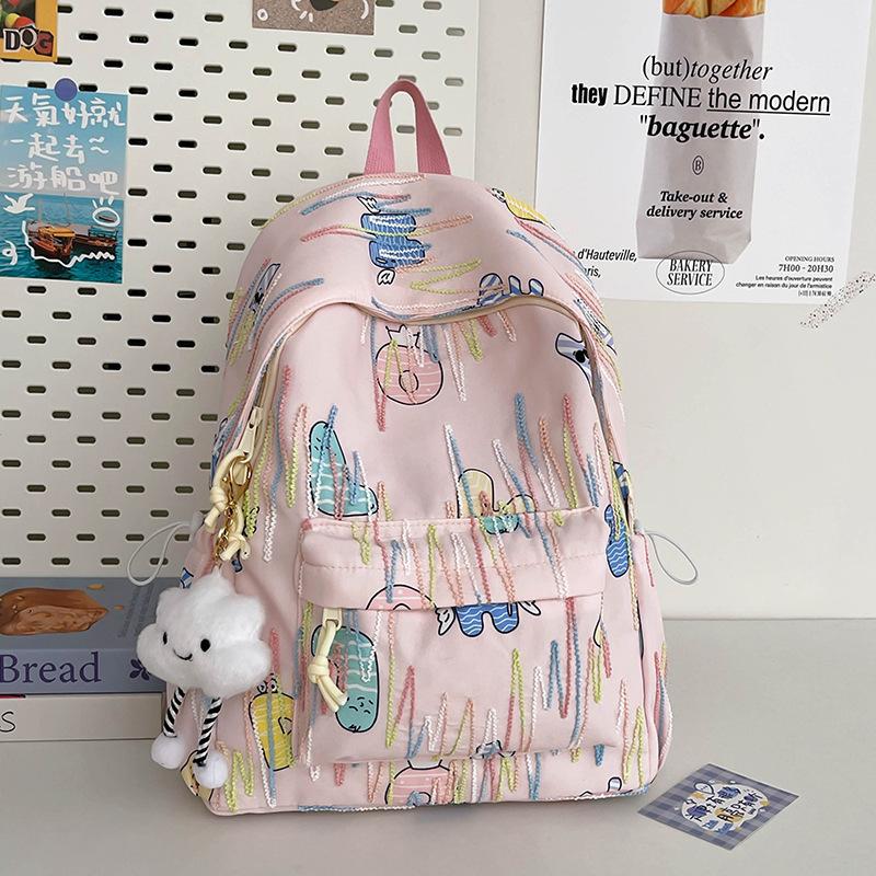 Schoolbag schoolbag girls high value ins wind large capacity junior high school high school college students simple cute campus backpack