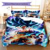 Son Goku Pattern Bedding,Quilt Set Quilt Cover Pillowcase Home Birthday Gift (1 * Duvet Cover + 2 * Pillowcase, Without Core)