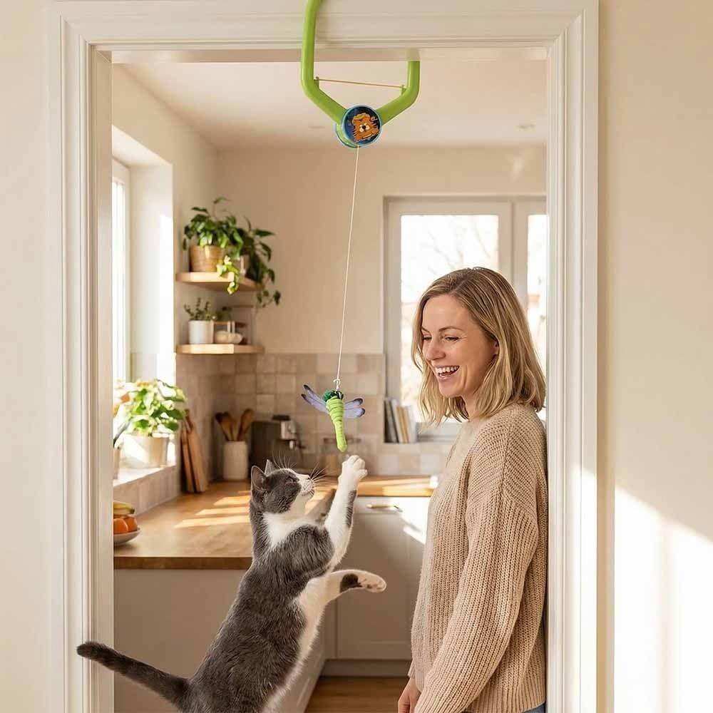 Retractable Cat Hanging Swing Toy Automatic Lifting Self-Entertainment Toy  Indoor Use