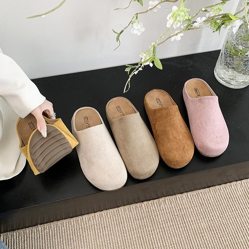 Bread Boken shoes half slippers women's wear spring and autumn 2025 new lazy bag head slippers thick-soled bag head Boken shoes