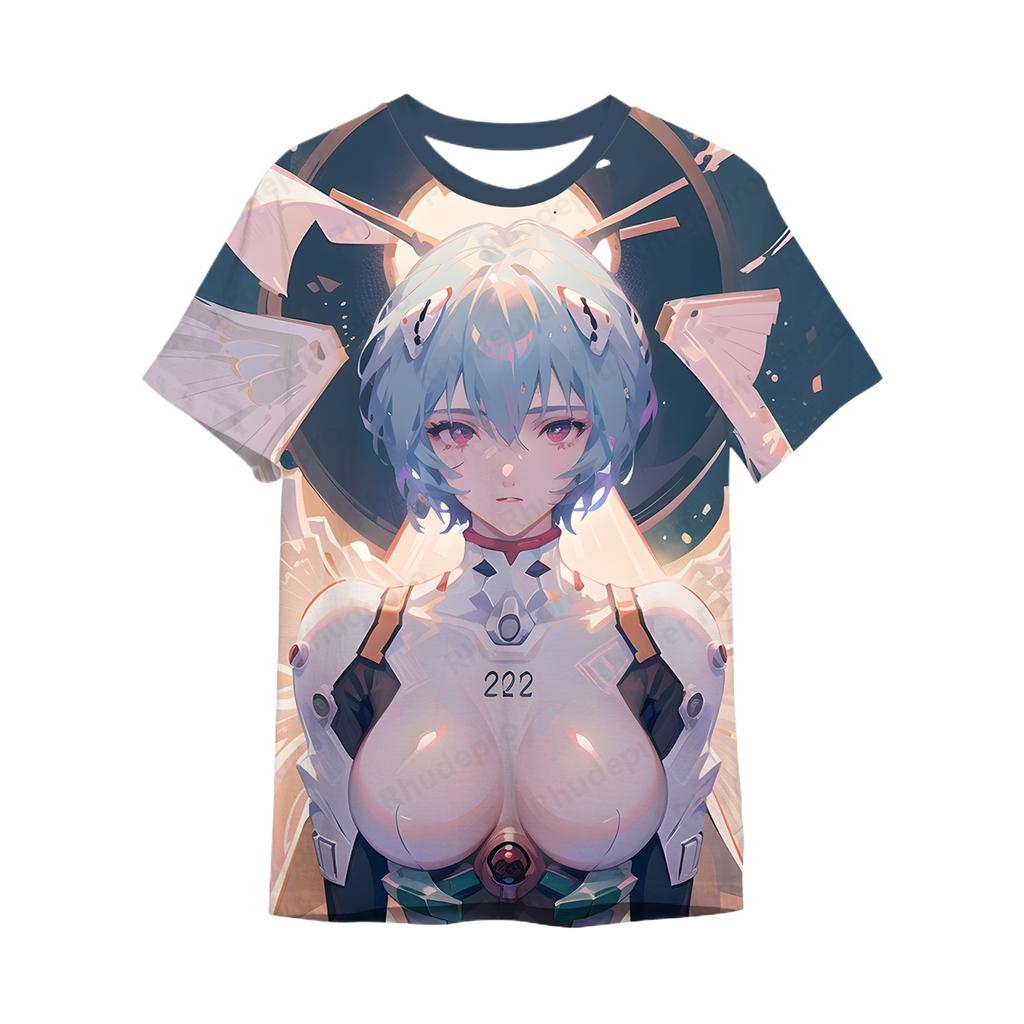 Genesis Evangelion Streetwear Pánské tričko Oblečení Móda Y2k Tričko Pánské oblečení Hip Hop Nadměrný Trend