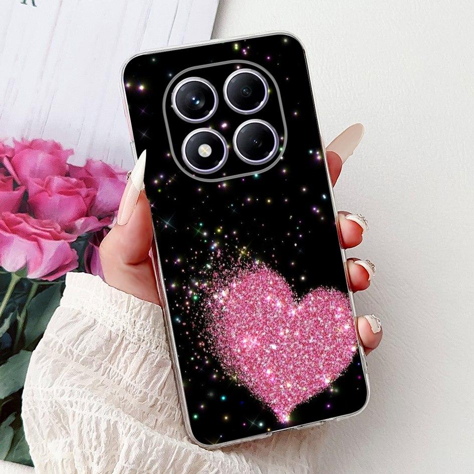 For Xiaomi Redmi Note 14 Pro Plus Case Cute Strawberry Love Heart Soft Silicone Clear Cover For Redmi Note 14 Pro 5G Global Etui
