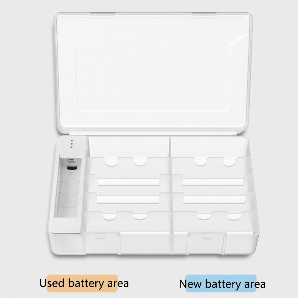 Secure Locking Battery Holder with Tester Holds 20 Cell Space Saving Battery Storage Box Stackable Dividers
