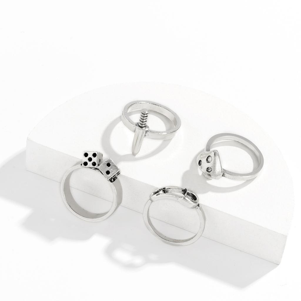 Men's Ring Korean Fashion Ins Style National Trend National Style Ring Set Design Sense Street Ring