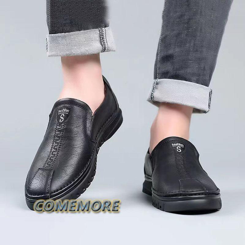 Fashion Handmade Leather PU Shoes Male Casual Sneakers Comfort Design Man's Business Loafers Moccasins Round Head Fashion Spring Autumn
