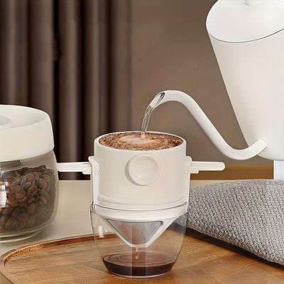 Tragbarer Handgebrühter Kaffeefilterbecher Edelstahl Faltbarer Ohrfilter Tropffreier Kaffeefilterbecher mit Bodenablage