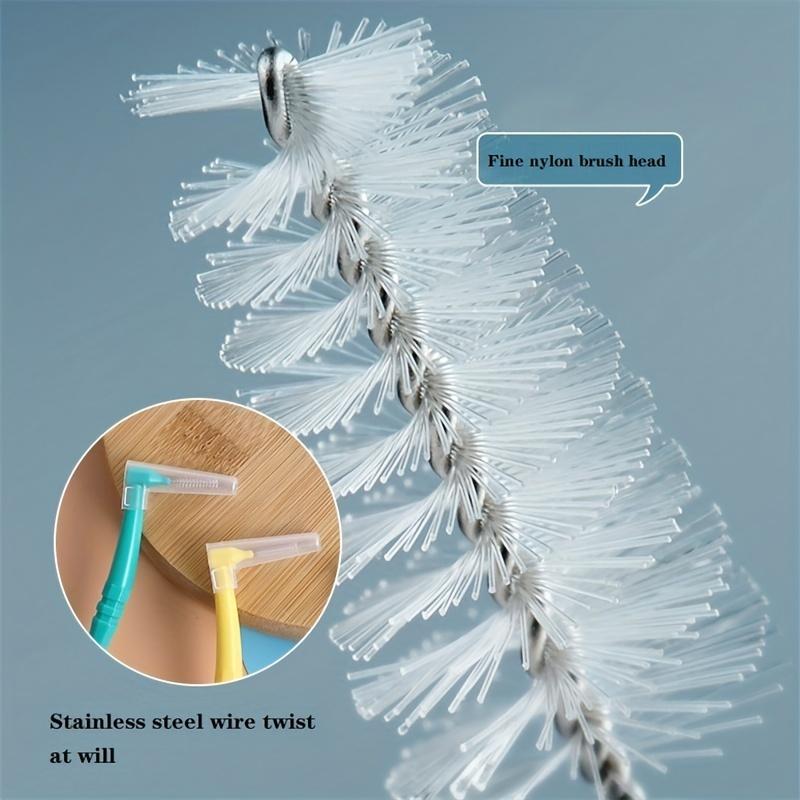 L-Shaped Interdental Brushes 10 Pack Portable Dental Cleaning Soft Bristles for Teeth Gaps Oral Care