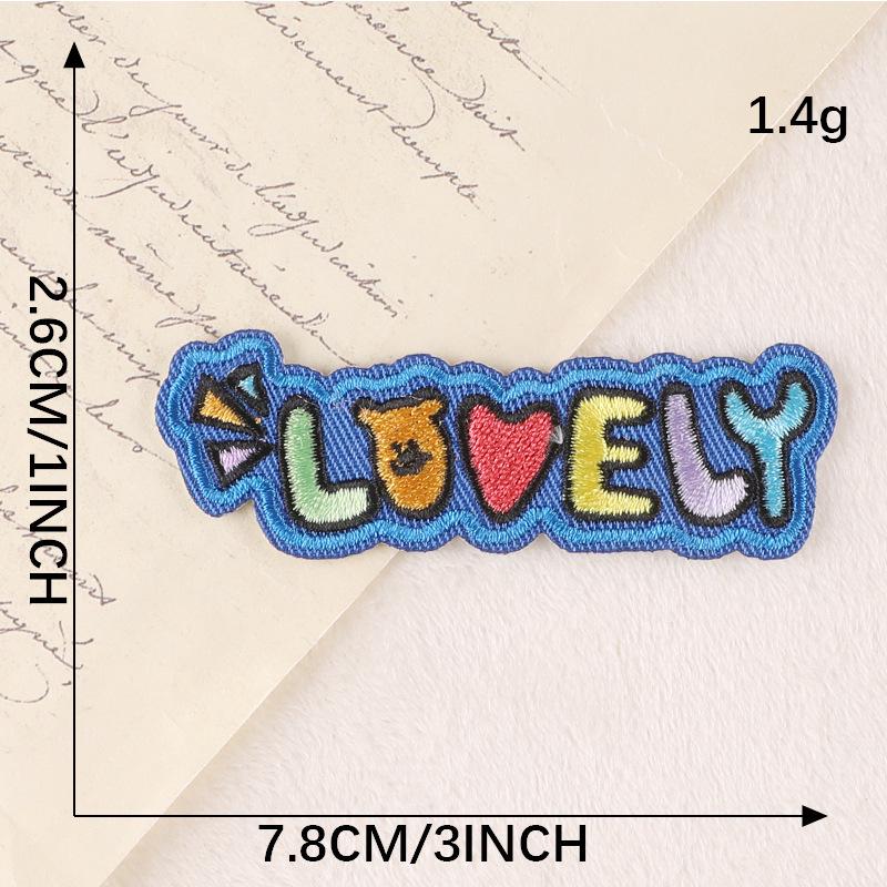 DIY Cartoon Badge Embroidery Patch with English Letters