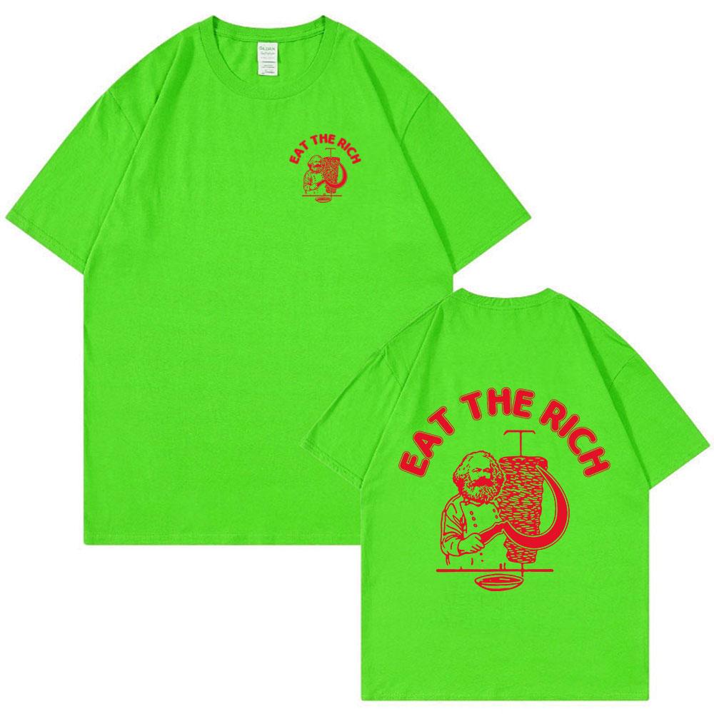 Funny Eat The Rich Doner Kebab T-Shirt Men's Cotton Casual Short Sleeve T-shirts Fashion Vintage Tee Shirt Oversized Streetwear