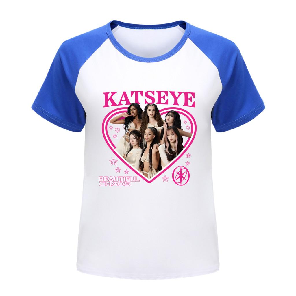 5347 Kids Girls KATSEYE Print Round Neck T-Shirt