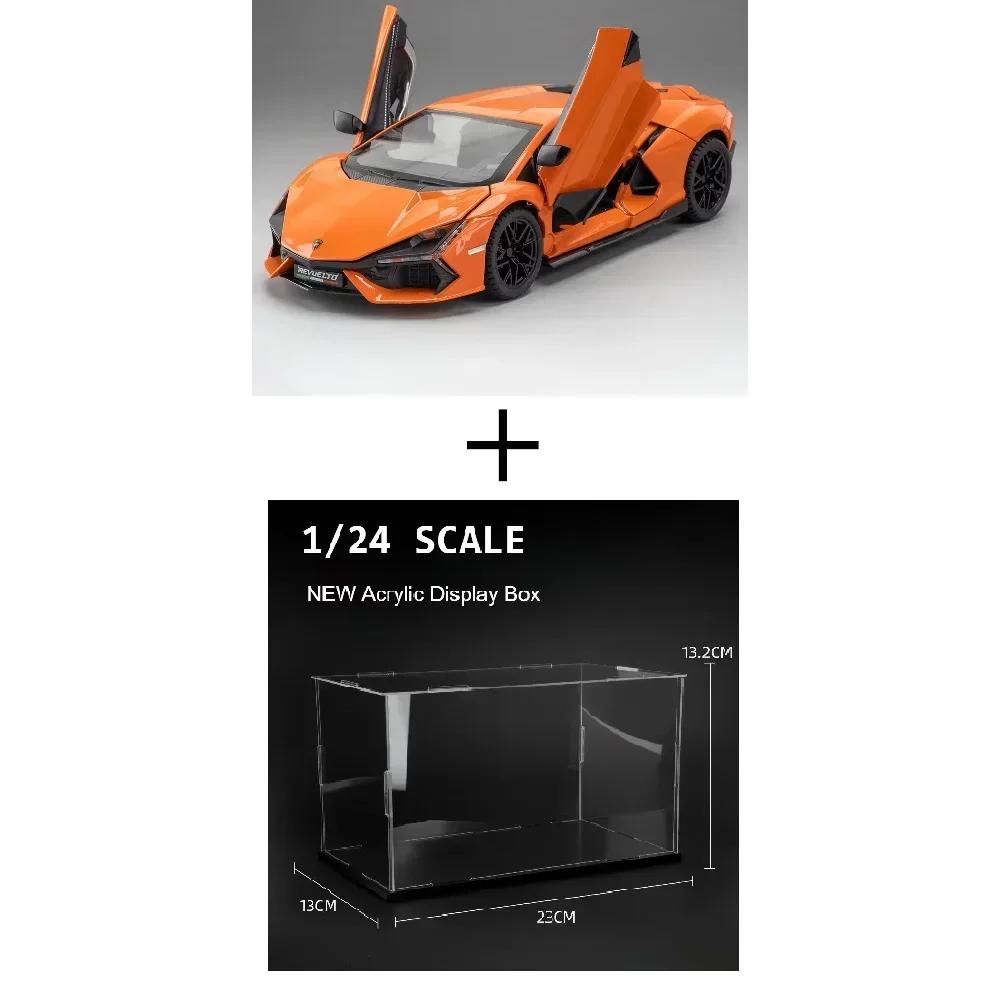 1:24 Revuelto Sports Car Toy Model Alloy Diecast  Music Light Supercar Doors Opened Vehicle Models Collection Gifts for Boys