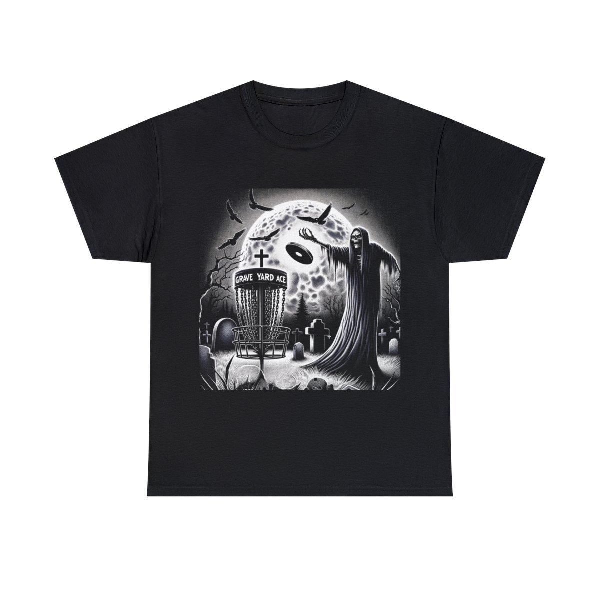 Unisex Adult T Shirt Retro Style Disc Golf Graphic Graveyard Grim Reaper Metal S разноцветный