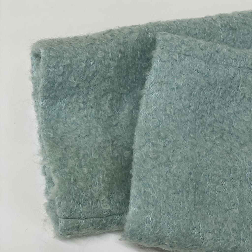 ESCADA Light Blue 5014078 Mohair Wool Boa 2WAY Coat coat 34 Light blueUsed