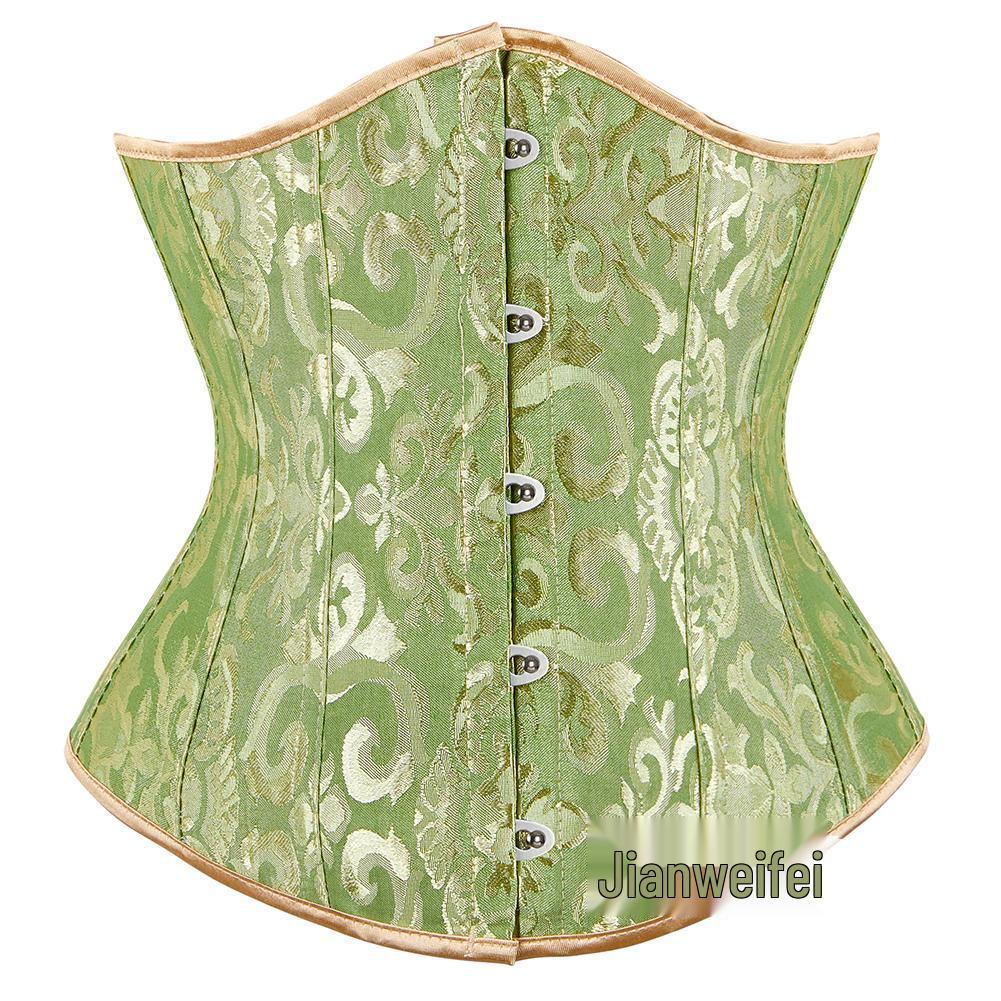 Retro Floral Taillenformer Korsett mit Bauchkontrolle und mehrfarbigem Jacquardmuster