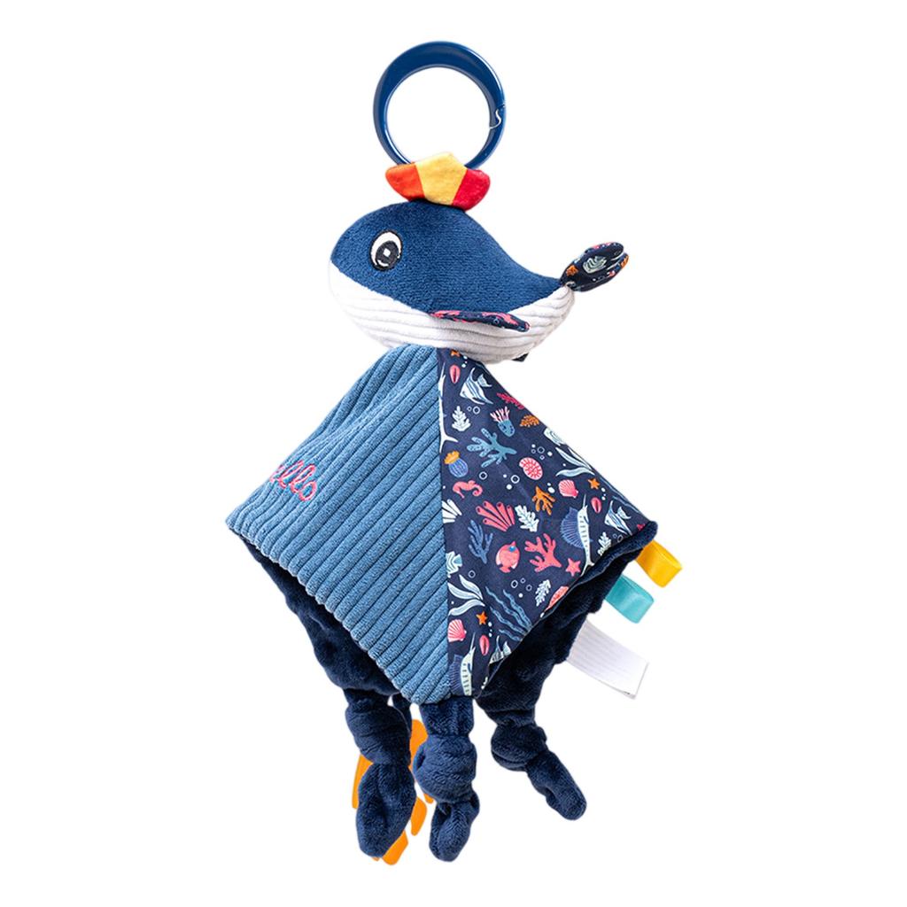 Baby Soothing Towel, Ocean Animal Baby Plush Toys, Soothing Towel With Teether.