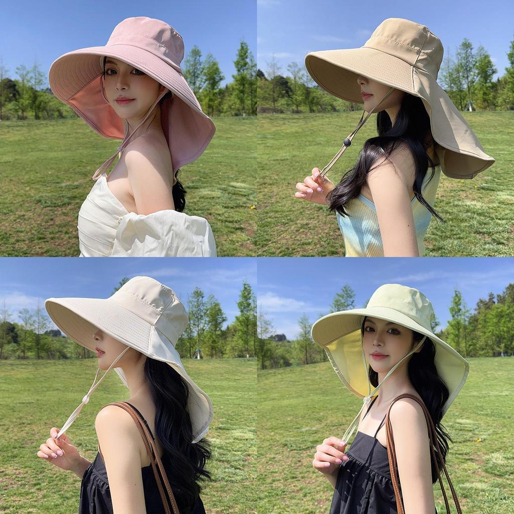 Sun Protection Sun Hat For Women With Wide Brim And Face Cover Summer Fashion Cap