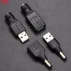 JCD 5pcs 5.5*2.1mm Female Jack Socket to USB 2.0 Type A Male Plug DC Connector 5V Power Plugs Adapter for Laptop