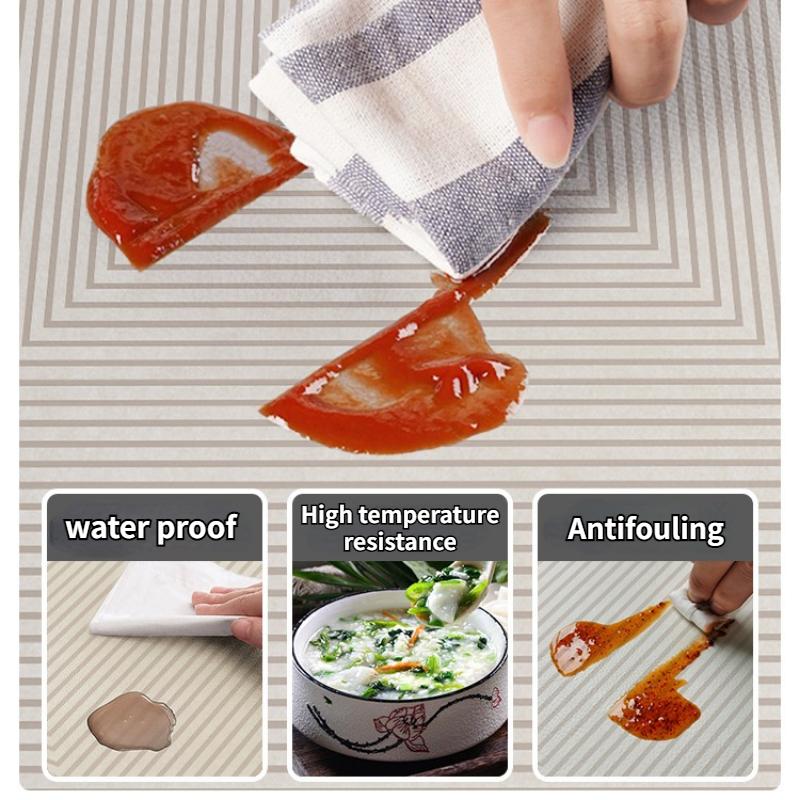 Modern Kitchen Floor Mats Oil-Proof Wipeable No-Clean Pvc Anti-Dirty Waterproof Soft Carpets Home Balcony Rugs Tapis