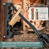 Wall Mounted Wood Splitter: Dual-Handle Manual Kindling Splitter with 6-Tooth Clamping, Heavy Duty Steel Log Splitter for Soft Firewood