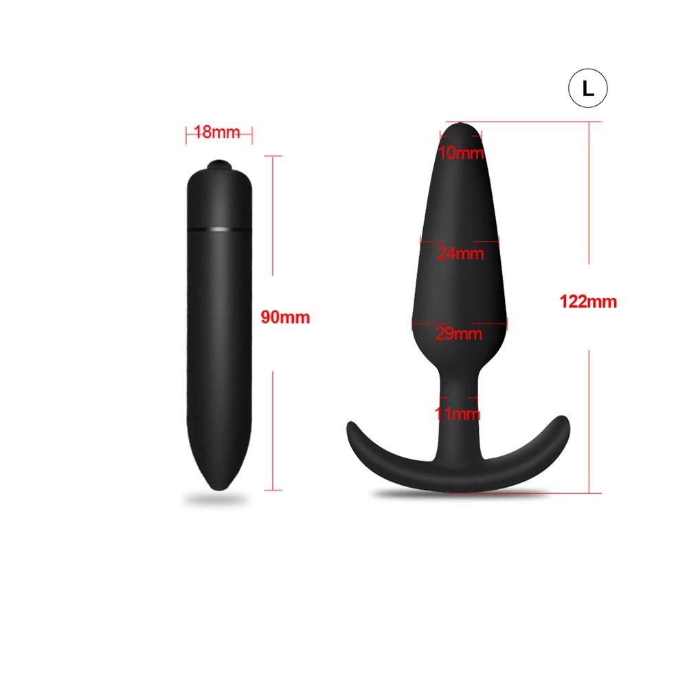 4pcs/set Beginner Butt Plug for Men Silicone Anal Plug Prostate Massager Bullet Vibrator Adult Goods Sex Toy for Men Women Gay