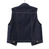 Damen Jeans Weste Ärmellos, Lässig, Retro, Figurbetont und Stilvoll Blazer
