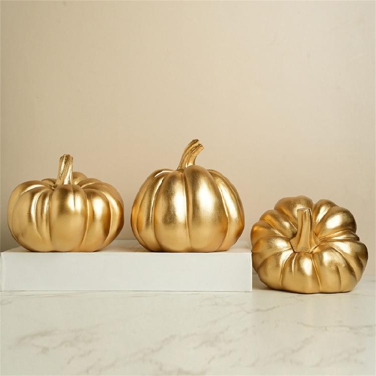 Gold Pumpkins Artificial Pumpkins Decorative Pumpkins Faux Pumpkins Thanksgiving Halloween Holiday Table Centerpieces
