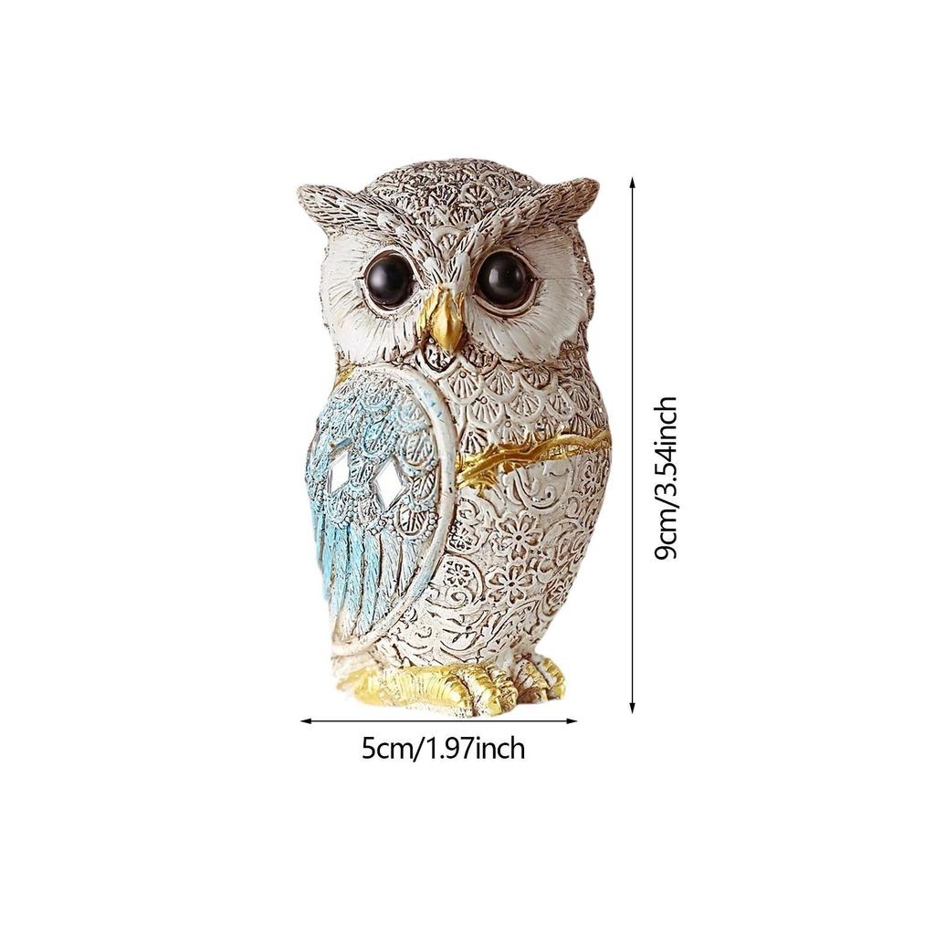 Owl Statue Table Desk Living Room Bookshelf Modern Versatile Ornament Bedroom Animal Figurine Sculpture Gift for Birds Lovers