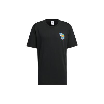 Originals Cartoon Letter Pattern Printed Casual Short Sleeve T-Shirt Men Tops Black H49571