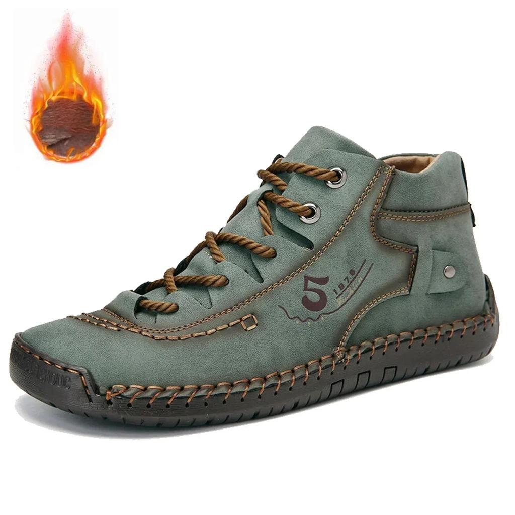Fashion Men's Comfy Ankle Casual Shoes Men's Comfortable Leather Casual Shoes For All Seasons with Breathable Design For Male Shoes