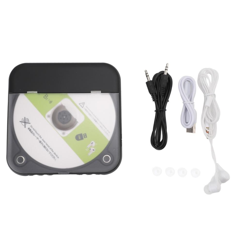 Portable CD Player BT Retro Style Double Speakers Music Player Support CD USB AUX Input for Home