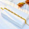 Luxury French Stainless Steel Gold Plated Heart Pave Bracelet Women Cuban Link Rhinestone Charm Bracelet Valentine's Day Gift Daily Wear
