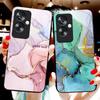 Marble Pattern Color For Oppo A79 5G 58 78 74 60 4G Reno 11F Realme GT 6 11 Note 50 10 C55 X2 Tempered Glass Black Phone Case