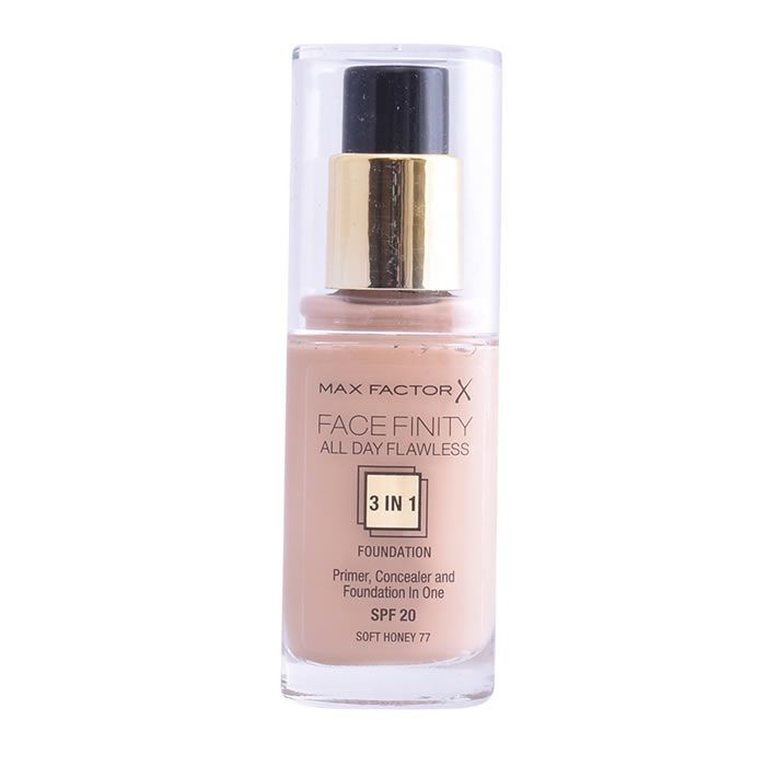 

Max Factor Facefinity 3 In 1 Primer, Concealer And Foundation Spf20 77 Softhoney 30ml