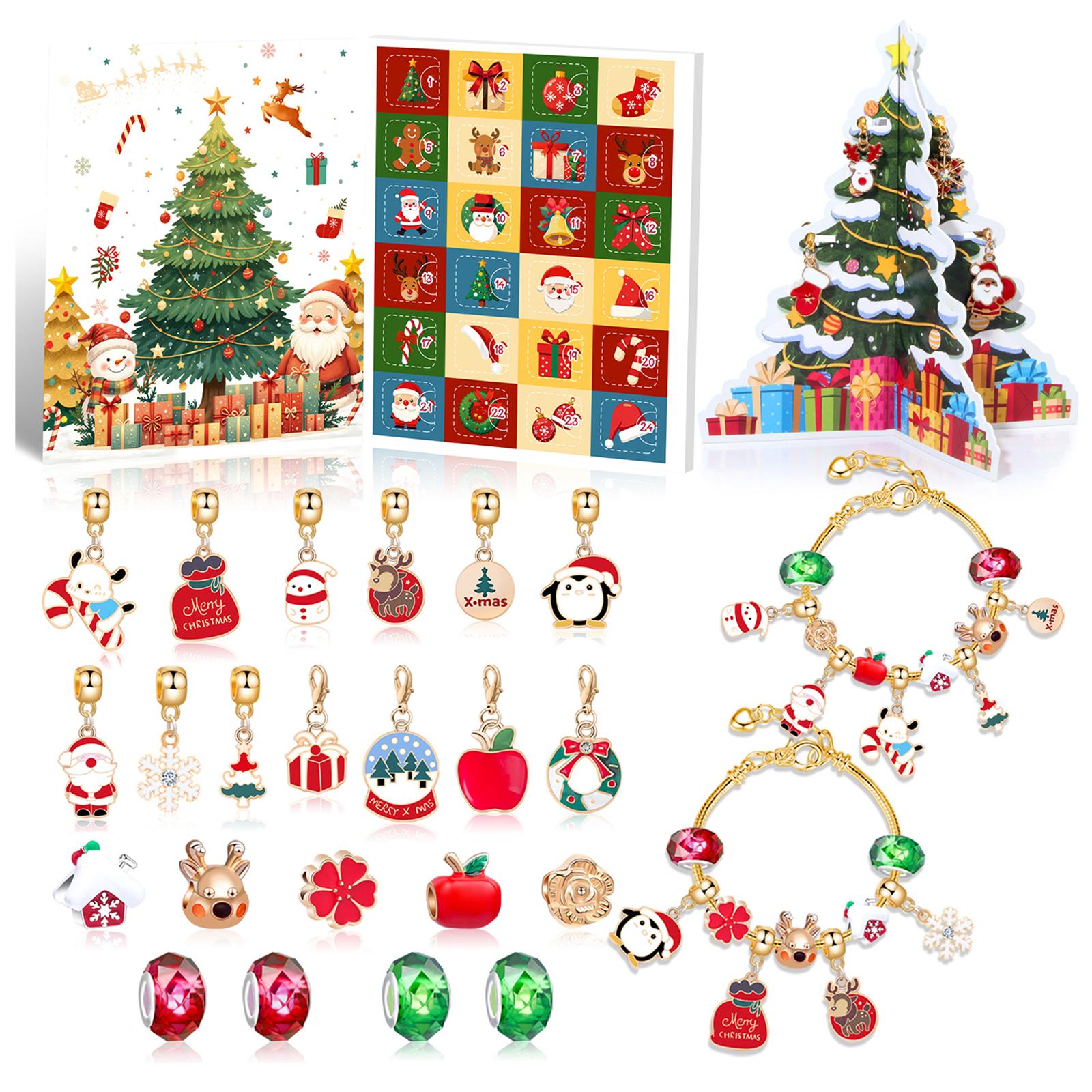 

Набор «Сделай сам» Рождественский браслет Адвент-календарь с елочкой Рождественский календарь обратного отсчета Рождественские браслеты Игрушка Календарь прибытия Рождественский идеальный подарок AS Shown