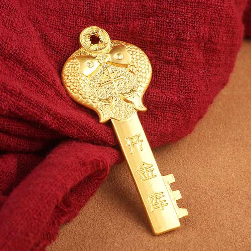 

Twelve Zodiac Gold Key Guardian Keyring Pendant (Copper) - Car Keychain Charm