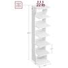 7-Tier Vertical Shoe Rack, Narrow Shoe Storage Organizer with Hooks, Slim Corner Shoe Tower Rack, Space Saving for Entryway